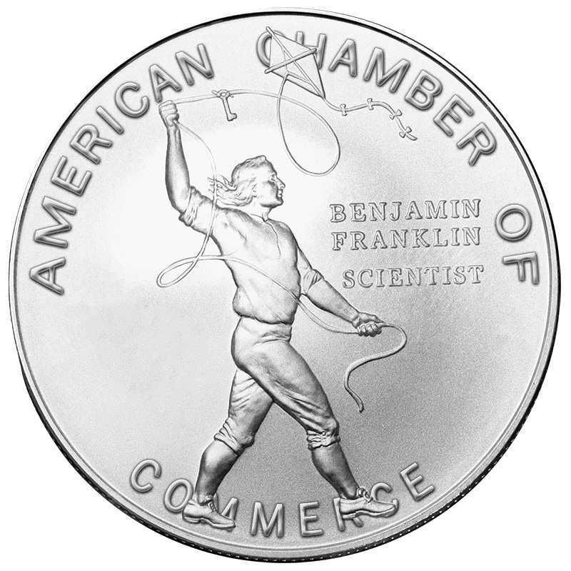 old image of uncle sam and lady liberty welcoming chamber members